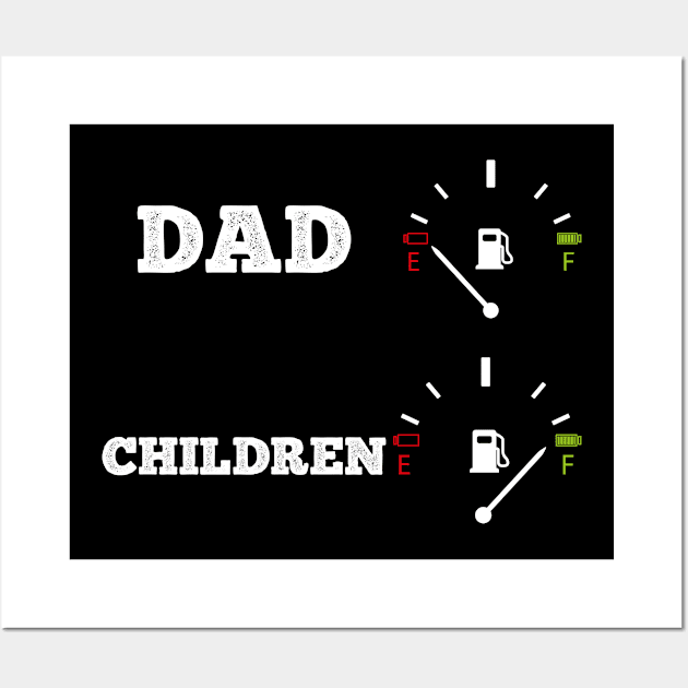 Funny dad father children baby family gift idea Wall Art by Flipodesigner